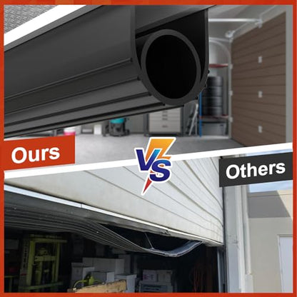 Garage Door Seals Bottom Rubber - Garage Door Weather Stripping Bottom Seal Kit Seal Strip Replacement with 5/16" T Ends, Weatherproof Garage Door Seals Prevent Drafts, Water & Dust - size: No track - 20 Feet