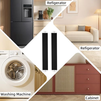 Appliance Furniture Sliders for Heavy Duty Carpet/Hardwood - 660lb Capacity 2-Pack, Thick Non-Scratch Moving Pads for Refrigerators, Safes - Reusable Appliance Mover with Pull Straps (2.5ft) - size: 6.7IN*30IN