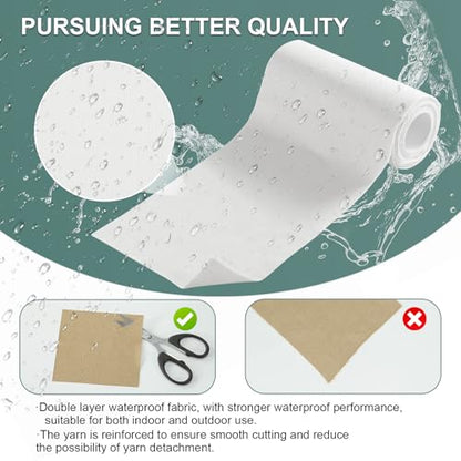 Linen Canvas Repair Tape, 4×63 Inches White Waterproof Self-Adhesive Patch for Outdoor Gear, Durable Fabric Tape for Boat Covers, Couch, Tents, Sofas, Sun Shades, Awnings, and Lounge Chairs - color: White