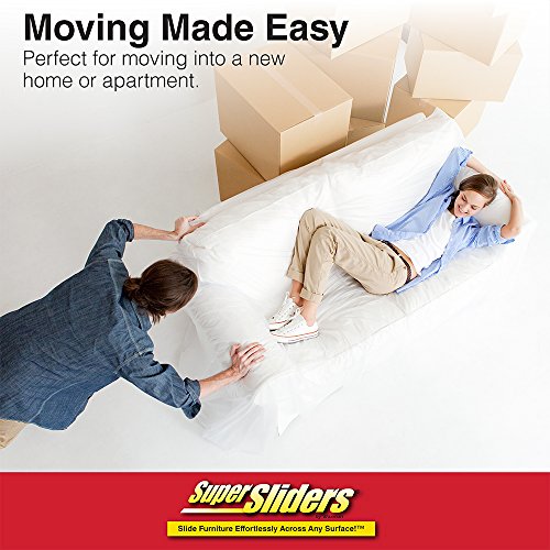 SuperSliders 4712795N Reusable Furniture Sliders for Carpet- Quickly and Easily Move Any Item, 3-1/2” Linen (16 Pack)