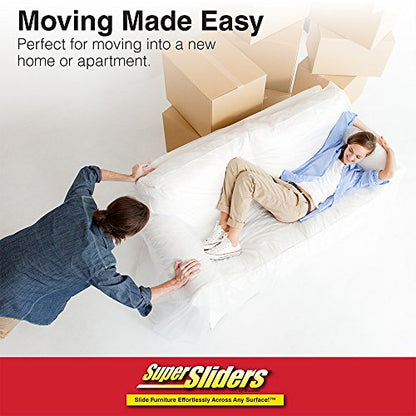 SuperSliders 4712795N Reusable Furniture Sliders for Carpet- Quickly and Easily Move Any Item, 3-1/2” Linen (16 Pack)