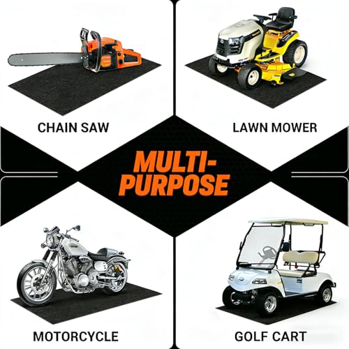 Oil Spill Mat Thick 1/3", 72" x 60" Heavy Duty Rubber Garage Floor Protector Mat for Driveway Outdoor, Absorbs Grease Water Leak-Resistant Carpet for Under Car Auto Golf Cart Mower Washer, Black - size: 72"L x 60"W x 0.3"Th