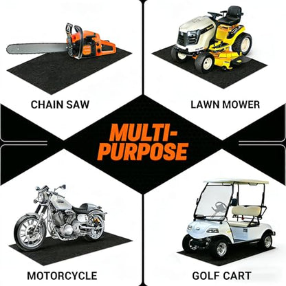 Oil Spill Mat Thick 1/3", 72" x 60" Heavy Duty Rubber Garage Floor Protector Mat for Driveway Outdoor, Absorbs Grease Water Leak-Resistant Carpet for Under Car Auto Golf Cart Mower Washer, Black - size: 72"L x 60"W x 0.3"Th