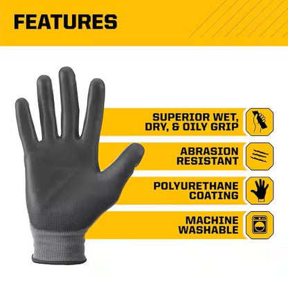 Large General Purpose Polyurethane Grip Work Gloves (12-Pack)