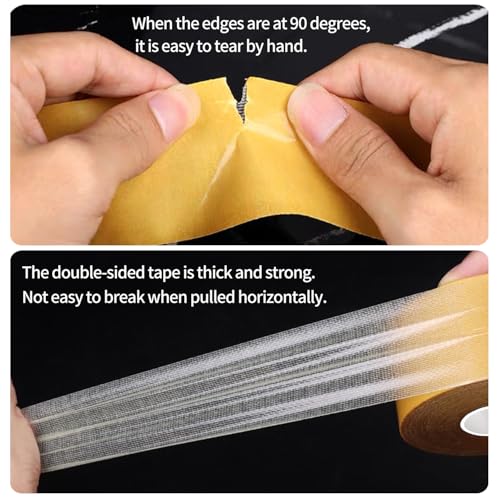 KAIYUER Thin Double Sided Tape Heavy Duty, 1.4" x 66 FT,Double Sided Fabric Tape for Crafts, Walls,Super Sticky Resistente Clear 2 Sided Tape,Easy Use Mounting Tape - size: 1.4"x66FT