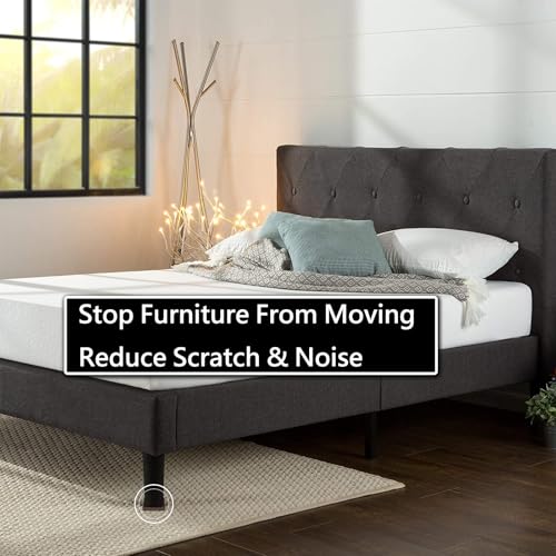 2x2 Square Rubber Furniture Caster Cups, Anti-Sliding Furniture Pads Bed Stopper Floor Protectors with Grip - Protect Any Flooring - size: 4 Pcs Black
