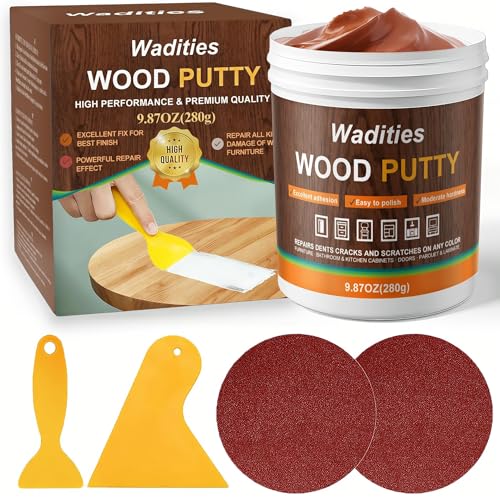 Wadities Walnut Wood Filler, Walnut Wood Putty, Paintable Stainable Wood Repair Putty, 9.87 Ounce Wood Furniture Repair kit, Quickly Repair Wood Cracks and Holes on Wooden Floor Furniture (Walnut) - color: Walnut