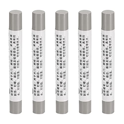 uxcell Furniture Repair Crayons, 5Pcs - Wood Wax Filler Stick, Furniture Markers Touch Up - for Scratches Holes Tables Desks Wooden Floors Cover Ups, Silver Gray - color: Silver Gray