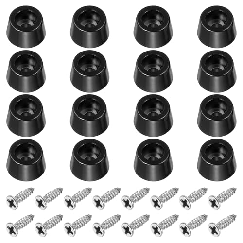 Cutting Board Feet, 16 Pack Round Rubber Feet Bumpers Non Slip Bumper Pads with Stainless Steel Screws for Furniture Chairs Desks Electronics (0.11" Wx0.28 H) - size: 0.11"Wx0.28"H
