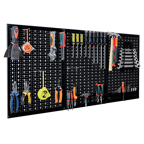 Ultrawall Peg Board Wall Organizer 4 ft. Metal Pegboard Garage Wall Pegboard Tool Storage Kit with Accessories for Garage, 45pcs