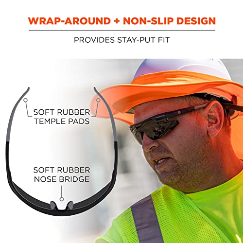 Ergodyne Skullerz SKOLL Anti Scratch Safety Glasses, Anti-Fog, ANSI z87.1 - color: Smoke Lens