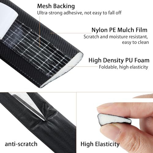 QDiShi 196" Wedge-Shape Weather Stripping Door Seal Weatherproof Foam Seals Self Adhesive Insulation Anti-Collision Strip Soundproofing Frame Insulation Tape Fits 0.13-0.31" Gaps(Black) - color: Black