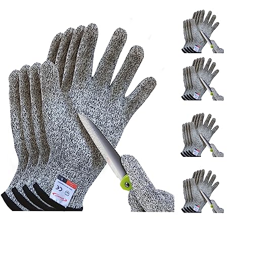 Cutting Gloves, 8 Pairs of Cut Resistant Gloves Food Grade, Cut Resistant Gloves for Kitchen, Oyster Shucking, Fish Fillet Processing, Carving Wood and Gardening(Small-Grey) - color: Gray, size: Small (Pack of 16)