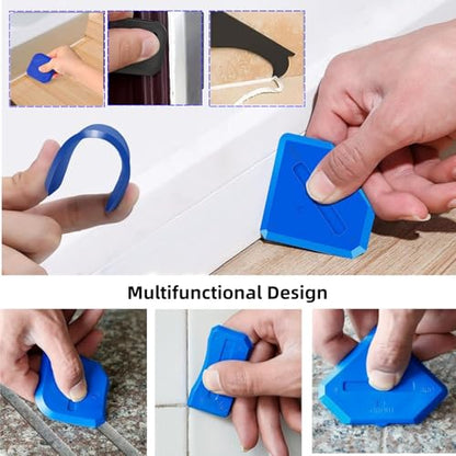 Silicone Caulking Tool Set, Sealant Caulking Finishing Tool Kit, Ground Removal Tool for Tile, Bathroom, Kitchen, Floor, Window, Sink Joint and Frames Seal