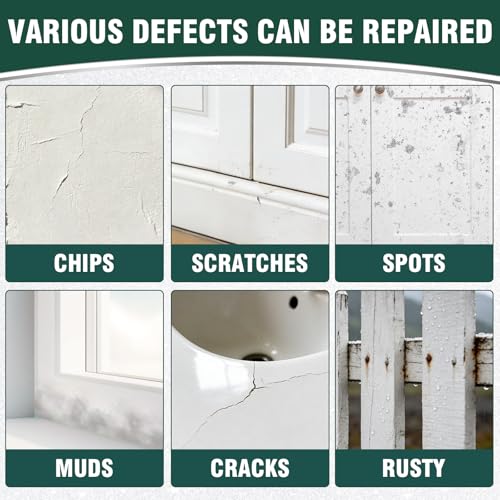 White Touch Up Paint, White Paint for Walls, Doors, Cabinets & Furniture, High Adhesion, Low Odor, Semi-Gloss Finish, 30ML