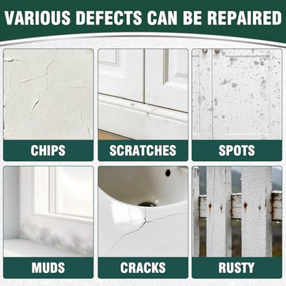 White Touch Up Paint, White Paint for Walls, Doors, Cabinets & Furniture, High Adhesion, Low Odor, Semi-Gloss Finish, 30ML