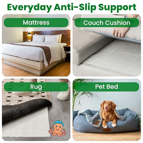 ECOHomes Non Slip Mattress Gripper Pad Stop Mattress, Keep Topper from Sliding - Anti Slip Grip Pads Holder Stop Couch Cushion, Sofa Cushions, Patio & Furniture to Prevent Sliding (Queen) - size: Queen