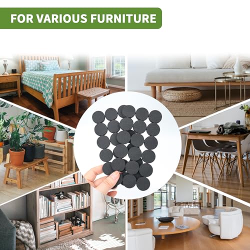 Non Slip Furniture Pads 36 PCS 1'' Round - Anti Slip Furniture Pads - Self Adhesive Rubber Feet Furniture Feet - Chair Leg Floor Protectors - Keep Furniture in Place - size: Round 1 inch 36PACK
