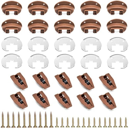 Surf turtle 10 Pack Replacement Drawer Slides, Compatible with Kenlin Rite-Trak 2 168, Center Mount Track Glides for Dresser Hutch Nightstand - style: 10 Pack/With Metal Brackets