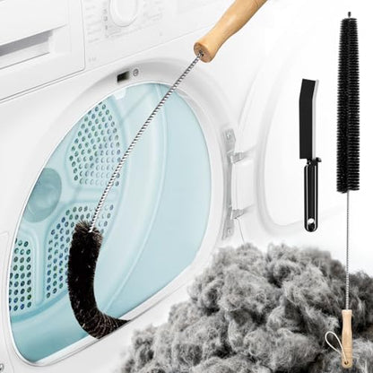 Holikme Dryer Vent Cleaner Kit - Household Cleaning Supplies, Dryer Lint Brush, Refrigerator Long Coil Brush, Flexible Lint Remover, Removing Dust and Pet Hair