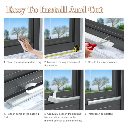 2 pcs 118”Wedge-Shape Foam Window Weather Stripping Door Seal Strip,Soundproofing Frame Winter Insulation Tape for Exterior Front Door,Noise Cancelling Window Inserts,Door Gap Filler Light Blocker