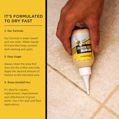 Tile Grout Repair Kit, Beige Grout Filler Tube 8 oz, Grout Repair Renews, Fast Drying Repait Kit, Grout Sealer for Floor Tile - Spatula Included (2xBeige) - style: 2xBeige