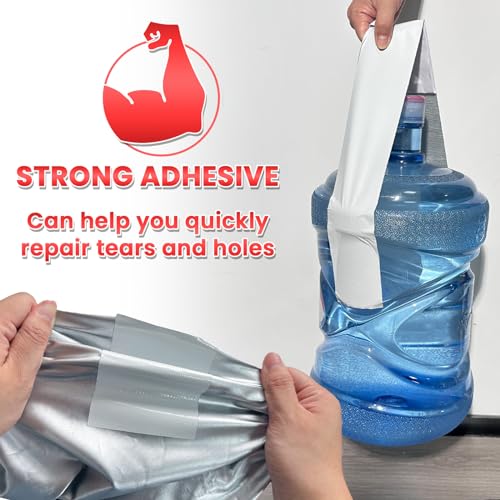 Birllaid Awning Repair Tape for Tarp, Heavy Duty Outdoor Repair Tape for Siding, Boat Covers, Tent, Sail Repair Patch Kit, Waterproof, UVproof, White - color: White