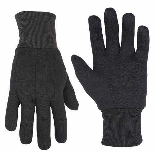 Custom LeathercraftPK2008 Brown Jersey Gloves, 100% Cotton, One Size, 3 Pack