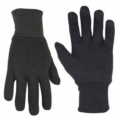 Custom LeathercraftPK2008 Brown Jersey Gloves, 100% Cotton, One Size, 3 Pack