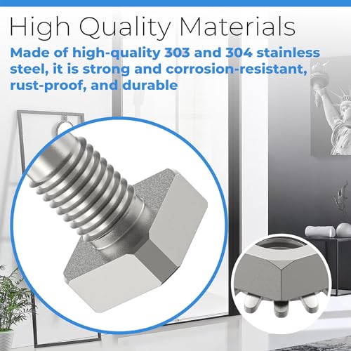 Shower Door Pivot Pin Parts with Hex-Nut and Washer Shower Doors Stainless Steel Pivot Replacement for Pivot Shower Doors - size: #SDPP01