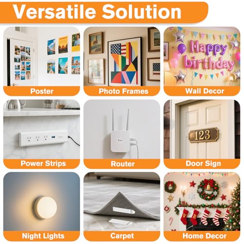 SummerBrite Picture Hanging Strips 40 Strips, Damage Free Removal, Wall Poster Picture Hangers Without Nails, Sticky Hook & Loop Adhesive Strips for Poster/Picture/Home/Office, 20 Pairs/Medium, White - size: Medium 20 Pairs, style: White