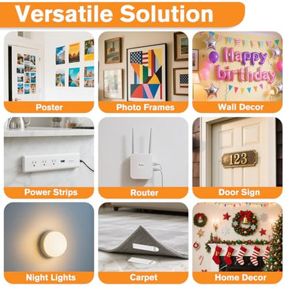 SummerBrite Picture Hanging Strips 40 Strips, Damage Free Removal, Wall Poster Picture Hangers Without Nails, Sticky Hook & Loop Adhesive Strips for Poster/Picture/Home/Office, 20 Pairs/Medium, White - size: Medium 20 Pairs, style: White