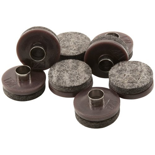 SoftTouch 8 Pack 1" Round Nail-On Felt Pads – Heavy Duty Furniture Leg Protectors for Hardwood, Tile & Laminate Floors – Prevents Scratches & Reduces Noise, Walnut Brown - color: Brown, size: 1 Inch, style: Standard Pack