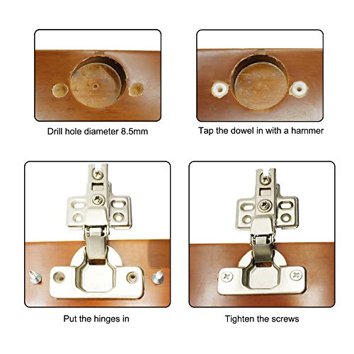 Plastic Hinge Dowel Inserts with Screws 100 Pack