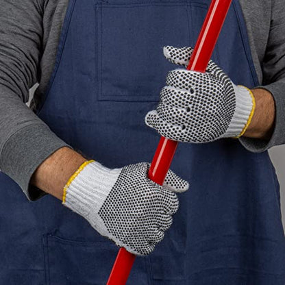 Cordova 3850L/P Standard Weight Gloves, Bleached, Poly/Cotton Machine Knit, 2-Side PVC Dots, Large, 12-Pack - size: Large