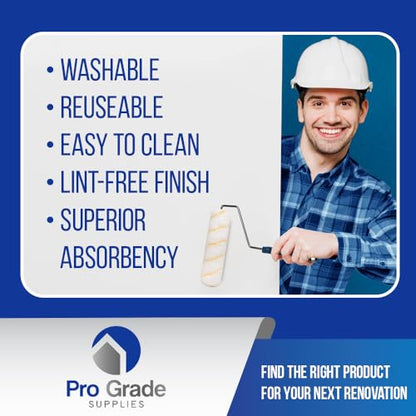 Pro Grade Paint Roller Kit, Brush & Roller,10 Piece Set, Wall Painting Naps for Professionals & Homeowners - All Paints & Stains, Washable, Reusable, Easy to Clean, Superior Absorbency. - size: 10 Piece Set