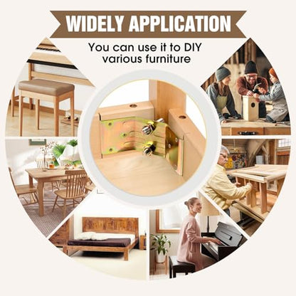 Table Leg Corner Brackets 4-Piece Heavy Duty for Wood, Kerf Mount Hardware Kit for Dining Table Desk Bench Leg Repair, Iron Brackets with Screws for Furniture by Pisman - size: Repair 4PCS