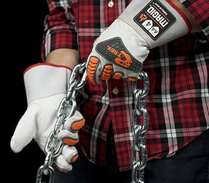 MAGID T-REX TRX848M Inferno Series Heat Resistant Welder's Gloves, 12 Pairs, Full Leather, Size 7/S, Red & Gray - size: 7/S, style: 12 Pairs
