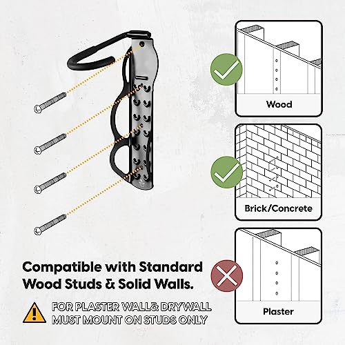 BikeHand Bike Wall Hanger - Heavy Duty Vertical Bicycle Wall Hook Mount Holder Rack for Garage Shed Indoor Storage - Fits MTB & Road Bikes - 3 Pack - size: PACK 3