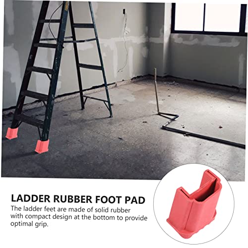 POPETPOP 4pcs Slip Mats for Ladders Non Slip Furniture Pads Staircase Step Treads Ladder for Stairs Outdoor - color: Red