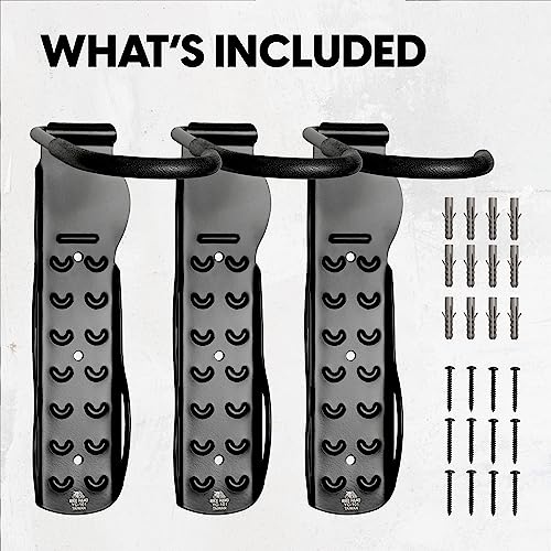 BikeHand Bike Wall Hanger - Heavy Duty Vertical Bicycle Wall Hook Mount Holder Rack for Garage Shed Indoor Storage - Fits MTB & Road Bikes - 3 Pack - size: PACK 3