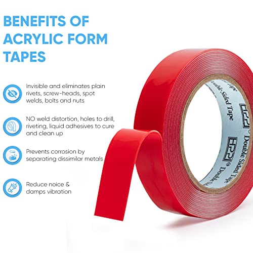 HPP Double Sided Tape Clear, Heavy Duty Tape, Strong and Permanent for Outdoor and Indoor, (1in x 16ft) - size: 1in x 16ft
