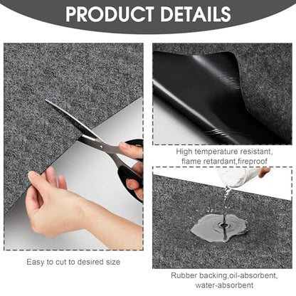 GlowShade 2 Pack Oil Spill Mat, 36 X 60 Inch Garage Floor Mat Under Car, Absorbent Oil Pads Drip Leak Mat with Weather Backing, Reusable, Washable, Non Slip, Protects Floor (2)