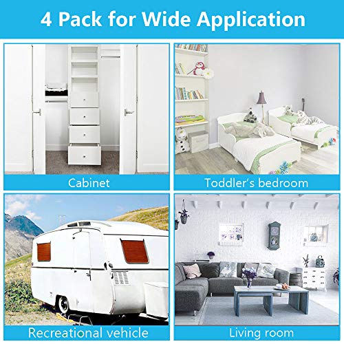 WINONLY Door Stopper, 4 Pack Magnetic Door Stop, Stainless Steel, Magnetic Door Catch, 3M Double-Sided Adhesive Tape, No Drilling, Screws for Stronger Mount, Hold Your Door Open, 4 Pack for Wide Doors - style: 4 Pack-Silver