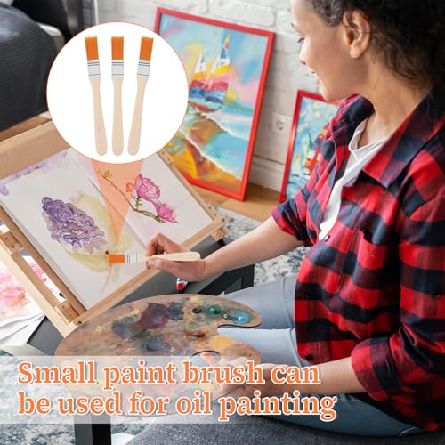 Piriuuo 10 Pcs Small Paint Brush for Walls, 1 Inch Touch Up Paint Brushes Prune Painting Tool Paints and Chip Brushe Angle Brushes for Stains, Varnishes, Watercolor, Wood, Wall, Furniture
