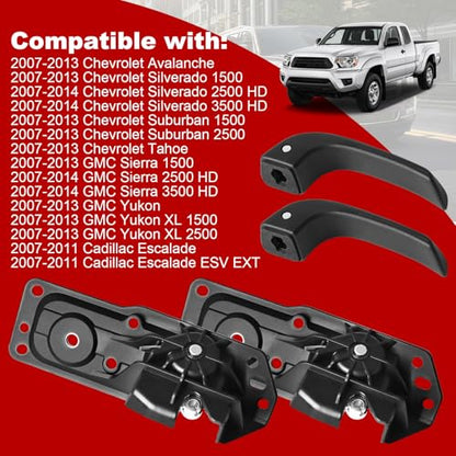 FAERSI 2pcs Interior Door Handle Kit,Compatible with 2007-2014 Chevy Avalanche Silverado Suburban Tahoe,GMC Sierra Yukon,Cadillac Escalade,Replaces OE# 20833602, 20833606 - color: Driver Side & Passenger Side