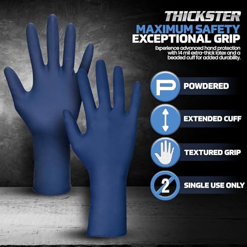 SAS 6603 (1 box) Thickster Textured Safety Latex Gloves, Large