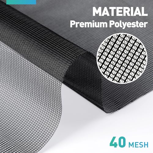 Window Screen,40Mesh High Density Dust and Pollen Filtration Anti-Allergy Window Screen Mesh,37.4IN x 16.4FT Polyester Screen Replacement Repair Kit for Window, Door,Patio,Porch - size: 40Mesh
