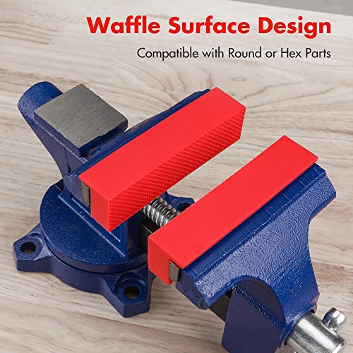 WORKPRO 2-Pair 4-1/2" Vise Jaw Pads, Magnetic TPU Vise Jaw Protective Covers, 1 Multi-Groove Jaw Pads Set and 1 Standard Waffle Surface Jaw Pads Set - style: 4.5"