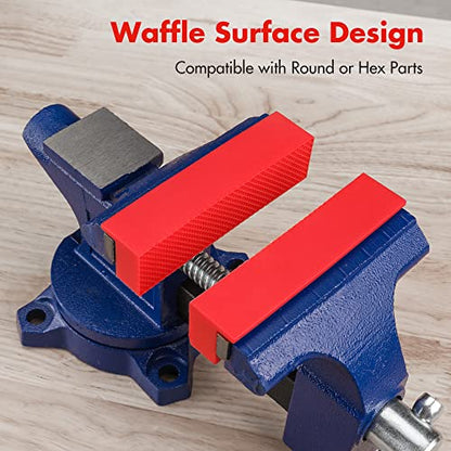 WORKPRO 2-Pair 4-1/2" Vise Jaw Pads, Magnetic TPU Vise Jaw Protective Covers, 1 Multi-Groove Jaw Pads Set and 1 Standard Waffle Surface Jaw Pads Set - style: 4.5"